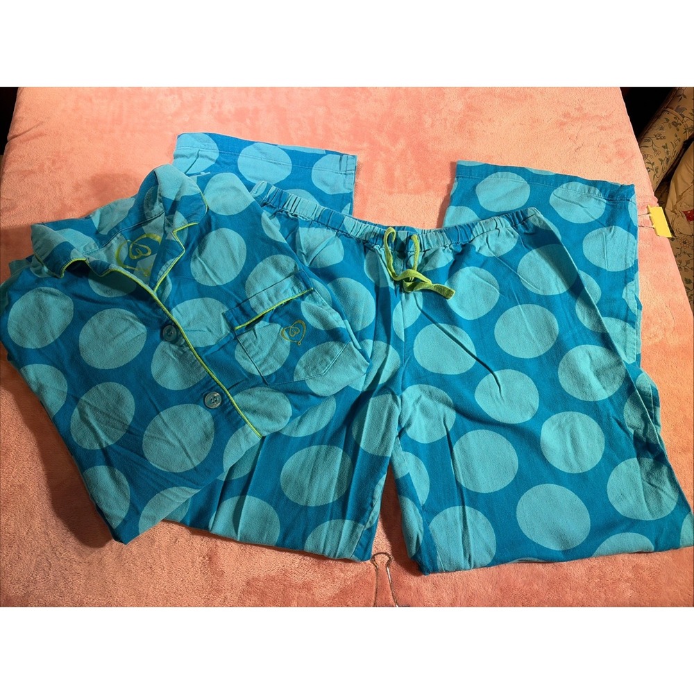Y2K Victoria's Secret Polka Dot Sz. M Pajama Set Cute, Fun. 100% Cotton